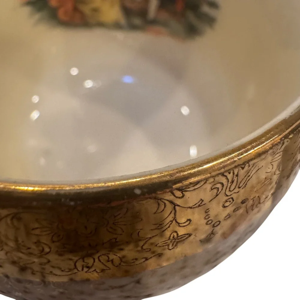 Crest O Gold‎ Sabin 22K Gold Trimmed Teacup and Saucer Set Vintage Romance